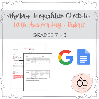 Preview of ALGEBRA: INEQUALITIES CHECK-IN - ONTARIO - MATH