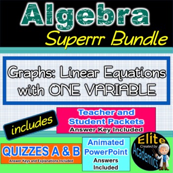 Preview of ALGEBRA:ONE VARIABLE Linear Equations SUPERRR BUNDLE: Notes, Anmtd PPT, QUIZZES