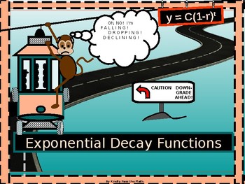 Preview of ALGEBRA PP:  Exponential Decay Functions in Algebra with GUIDED NOTES/NO PREP