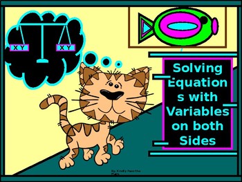 Preview of ALGEBRA PP:  Solving Equations with Variables on Both Sides/DISTANCE LEARNING