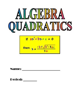 Preview of ALGEBRA - QUADRATIC FUNCTIONS - 32 PRACTICE PAGES AND KEYS