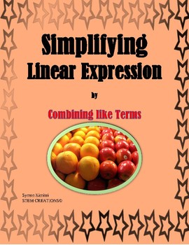 Preview of SIMPLIFYING LINEAR EXPRESSIONS BY COMBINING LIKE TERMS