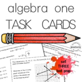 ALGEBRA 1 TEST PREP#3 - task cards (with paper version)