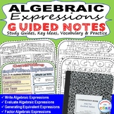 ALGEBRAIC EXPRESSIONS Doodle Math Interactive Notebooks  (