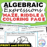 ALGEBRAIC EXPRESSIONS Maze, Riddle, Coloring Page | Google