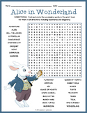 ALICE IN WONDERLAND Novel Study Word Search Puzzle Workshe