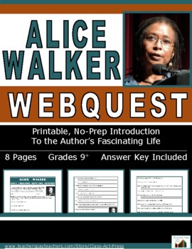 Preview of ALICE WALKER Webquest | Worksheets | Printables