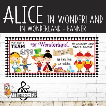 Alice Classroom Decor Large Banner In Wonderland Horizontal