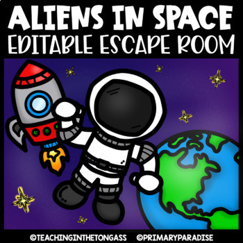 Preview of Alien Escape Room Math & ELA Printable Activities