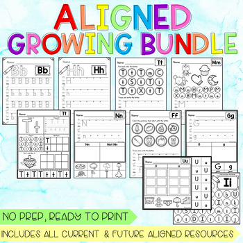 Preview of ALIGNED ALPHABET RESOURCES GROWING BUNDLE