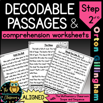 Preview of ALIGNED Decodable Passages Science of Reading Fluency and Comprehension: Step 2