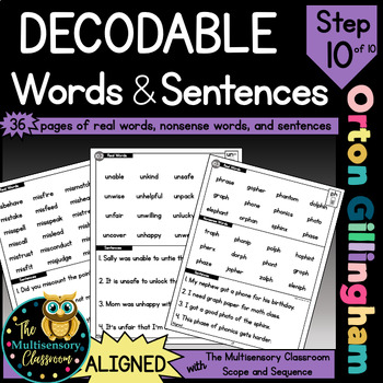 Preview of ALIGNED Decodable Word Lists and Sentences (Orton Gillingham Step 10)