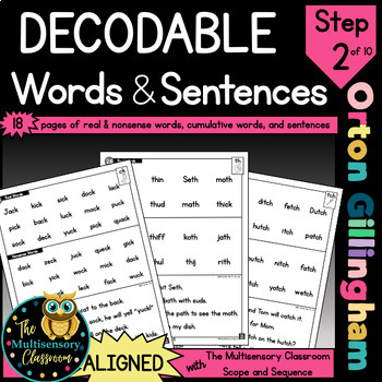 Preview of ALIGNED Decodable Word Lists and Sentences (Orton Gillingham Step 2)