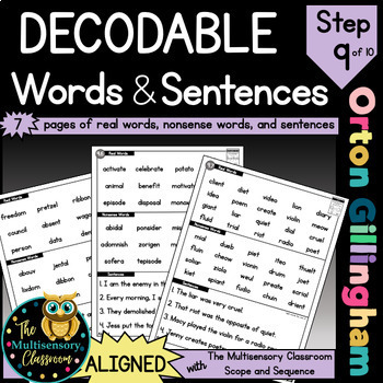 Preview of ALIGNED Decodable Word Lists and Sentences (Orton Gillingham Step 9)