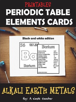 Preview of ALKALI EARTH METALS PRINTABLE BLACK AND WHITE CARDS