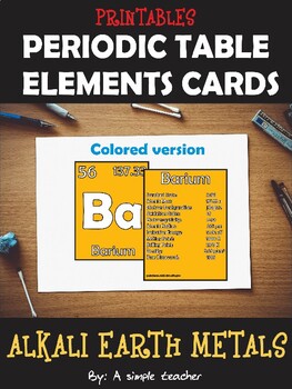Preview of ALKALI EARTH METALS PRINTABLE CARDS
