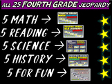 ALL 25 4TH GRADE JEOPARDY GAMES! 5 Math 5 Reading 5 Scienc