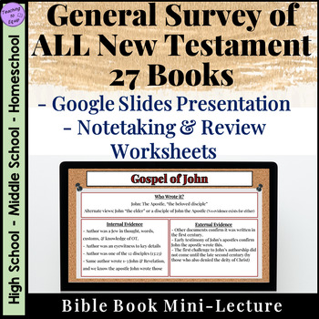 Preview of ALL 27 New Testament Bible Book Overview Lecture Presentations w/ Notes & Review