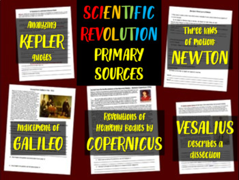 Preview of ALL 5 Scientific Revolution Primary Source Documents with guiding questions