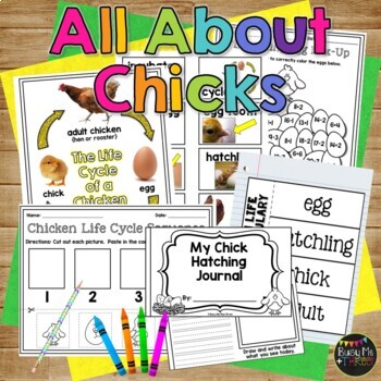 Preview of Chicken Life Cycle Worksheets Book Crafty Observation Journal and Activity