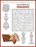 ALL ABOUT CHOCOLATE Word Search Puzzle Worksheet Activity