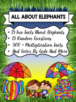 Preview of READING COMPREHENSION AND MATH ACTIVITIES(MULTIPICATION) - ALL ABOUT ELEPHANTS