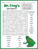 ALL ABOUT FROGS Word Search Puzzle Worksheet Activity