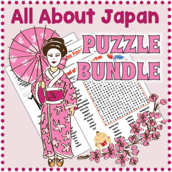 Preview of ALL ABOUT JAPAN BUNDLE - 4 Word Search & Crossword Worksheet Activities