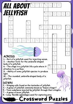 ALL ABOUT JELLYFISH Crossword Puzzles All About JELLYFISH Crossword