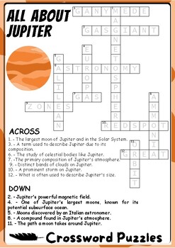 ALL ABOUT JUPITER Crossword Puzzles All About JUPITER Crossword