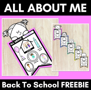 Preview of ALL ABOUT ME BUNTING Freebie | Back to School Activity & Display