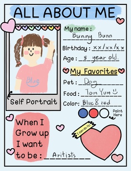ALL ABOUT ME! Back to school | coloring and writing Activity by mobbu