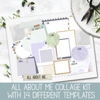 Preview of ALL ABOUT ME COLLAGE TEMPLATES, DIY MOOD BOARDS, NEW YEAR ACTIVITY FOR KIDS