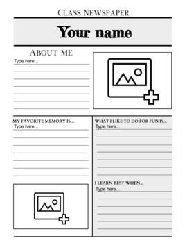 ALL ABOUT ME - Class Newspaper - “Getting to know you” Bilingual Worksheet