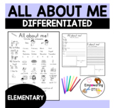 ALL ABOUT ME Differentiated Page Back to School Occupation