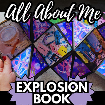Preview of ALL ABOUT ME Explosion Book, Middle/High School Art, Back to School, Mixed Media