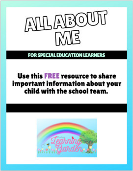 Preview of ALL ABOUT ME FOR SPECIAL EDUCATION LEARNERS