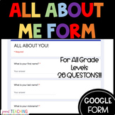ALL ABOUT ME FORM FOR STUDENTS