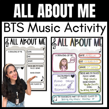 Preview of ALL ABOUT ME | Music Class-Back to School Activity to Get to Know Your Students!