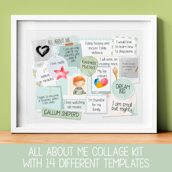 Preview of ALL ABOUT ME TEMPLATE, BULLETIN BOARD DISPLAY, VISION BOARD COLLAGE FOR KIDS