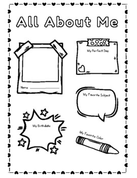 Preview of ALL ABOUT ME WORKSHEETS