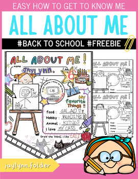 ALL ABOUT ME pennant Freebie ! by jaylynnfolder | TPT