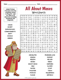 ALL ABOUT MOSES Word Search Puzzle Worksheet Activity