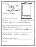 ALL ABOUT MY DAD - INSTANT DOWNLOAD WORKSHEET