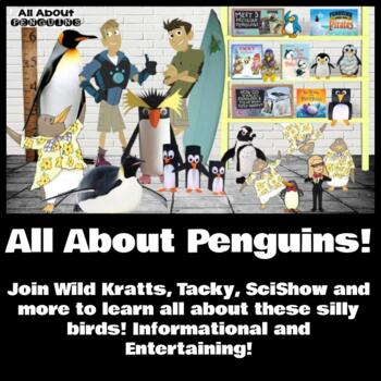 Preview of ALL ABOUT PENGUINS, Interactive *Editable* Classroom 