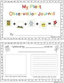 pages printable journal Life Worksheets, Cycle Observation Plant Journal, Crafty