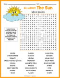 ALL ABOUT THE SUN Word Search Puzzle Worksheet Activity