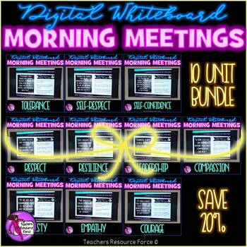 Preview of Social Emotional Learning Character Ed Morning Meeting Whiteboards BUNDLE