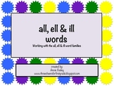 ALL, ELL & ILL Word Study Sort and Activities