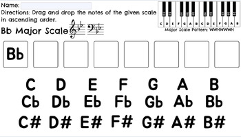 Preview of ALL Major Scales Drag and Drop EASEL Activity!